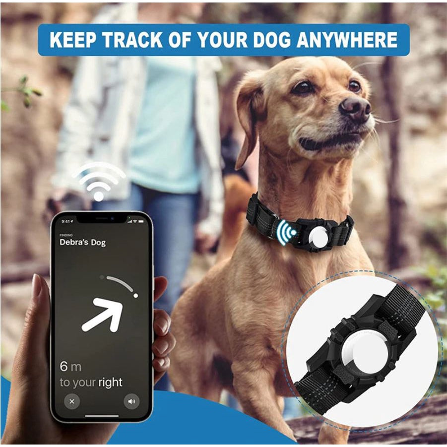 ❤️Pets Collar Holder❤️Dog accessories Air tag Dog Silicone Protective collar GPS Reflective Collar Leash